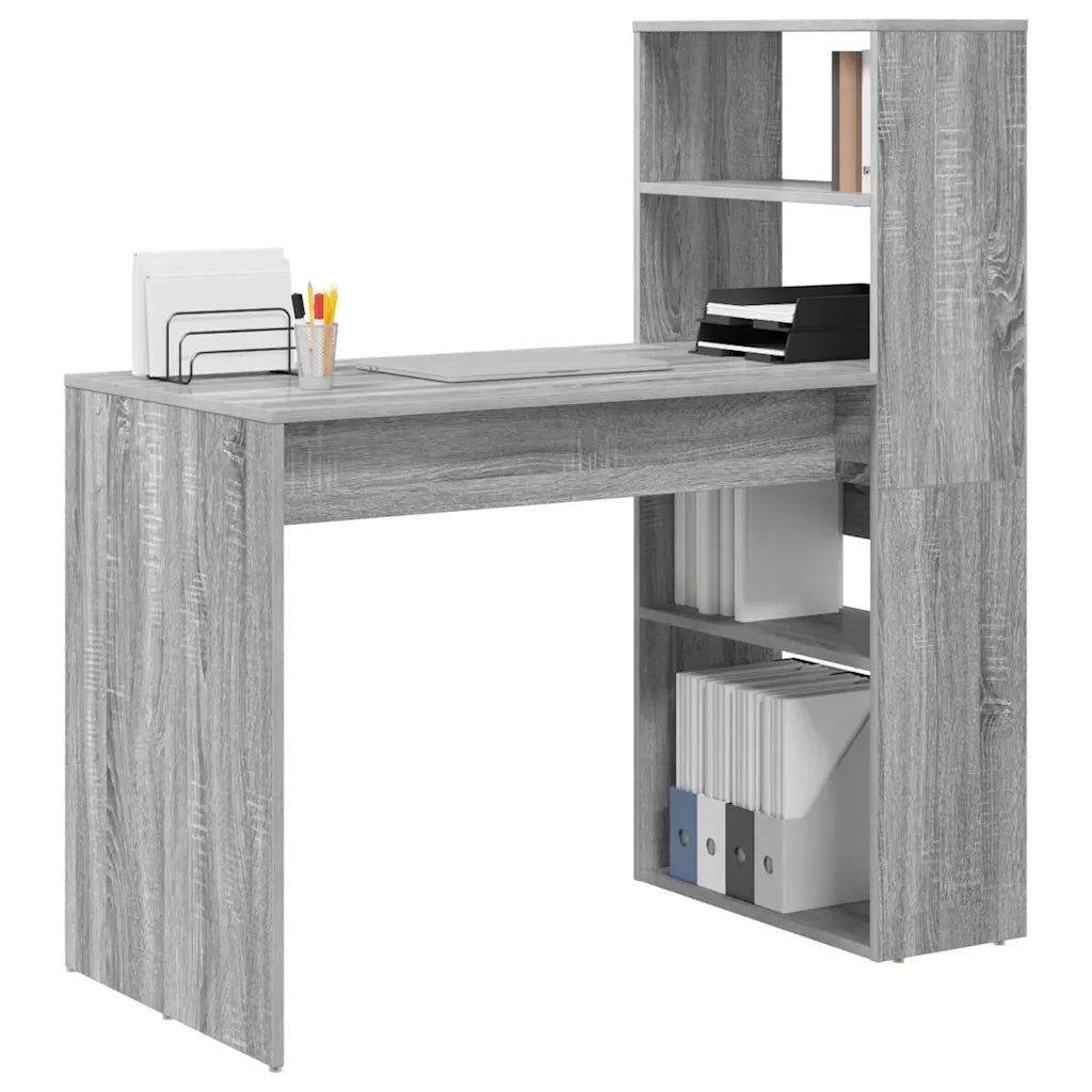 Scrivania | Tavolo da Ufficio Grigio Sonoma 113 x 54 x 120 cm Legno multistrato