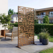 Pannello Divisorio Bernalda Struttura Traforata in Acciaio 180 x 90 cm Marrone casa.pro
