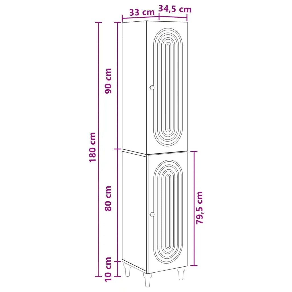 Set di armadi 2 pcs Bianco Lucido Legno ingegnerizzato 3416452