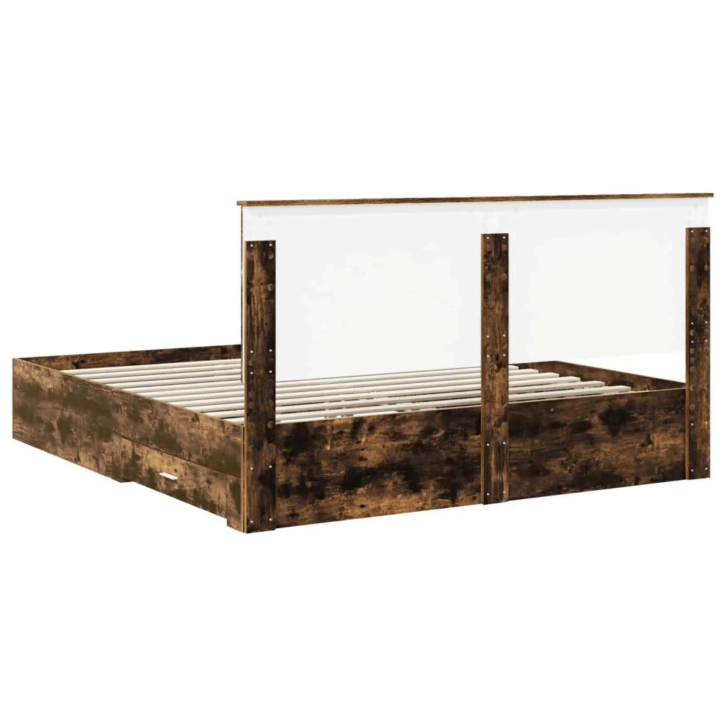 Struttura del letto Rovere fumé 200 x 200 cm Legno multistrato 3409612