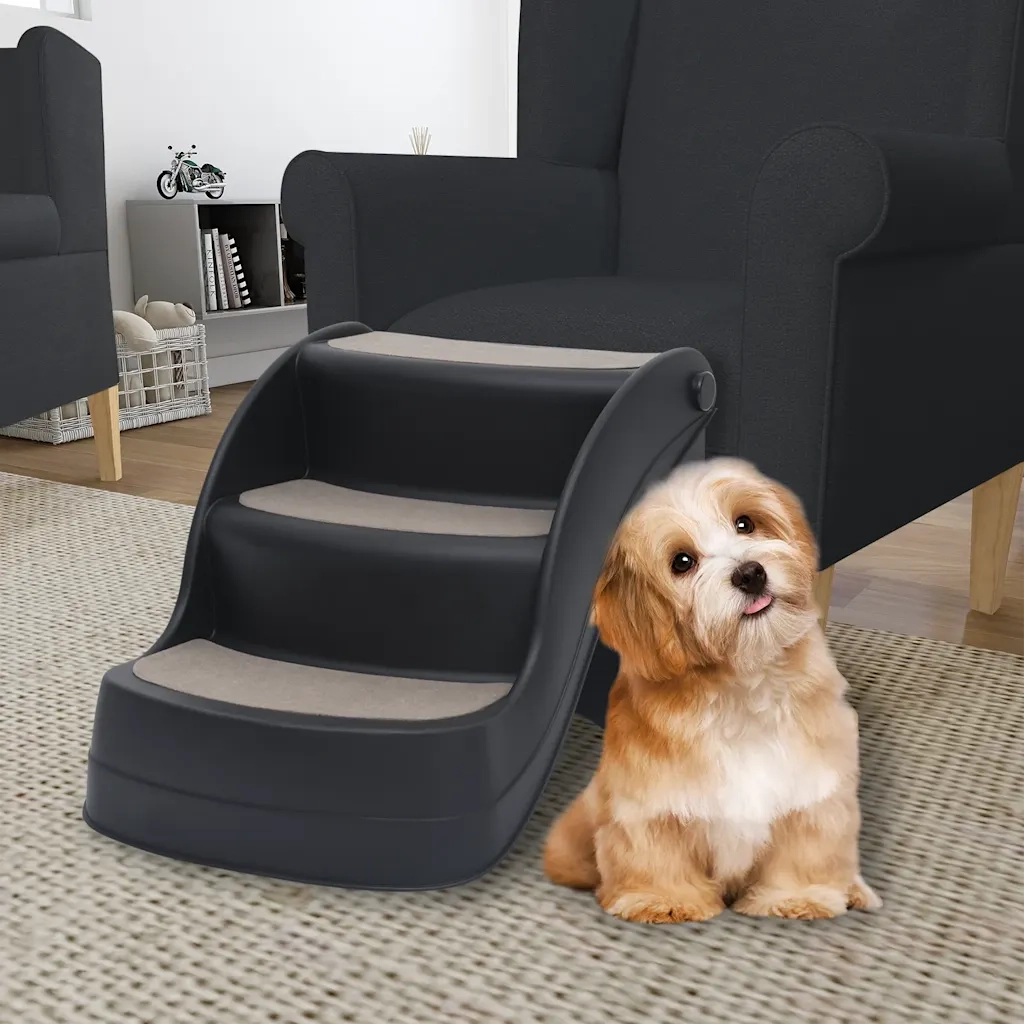 Scala per Cani Pieghevole con 3 Gradini Nera CFW6500886