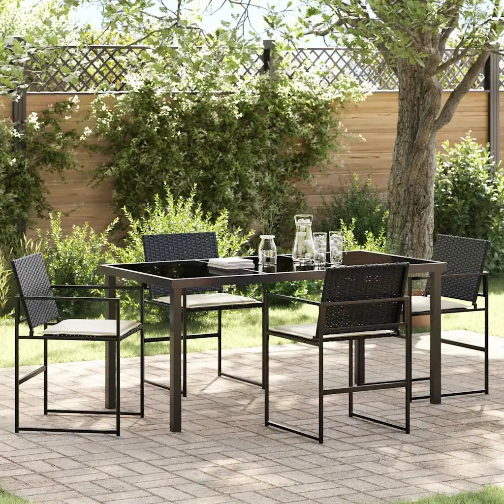 Set da Pranzo per Giardino 5 pcs Nero 3379331