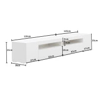 Mobile TV Moderno Bianco, Pannello Luminoso, Illuminazione LED Variabile, Soggiorno e Sala da Pranzo 240cm, Bianco