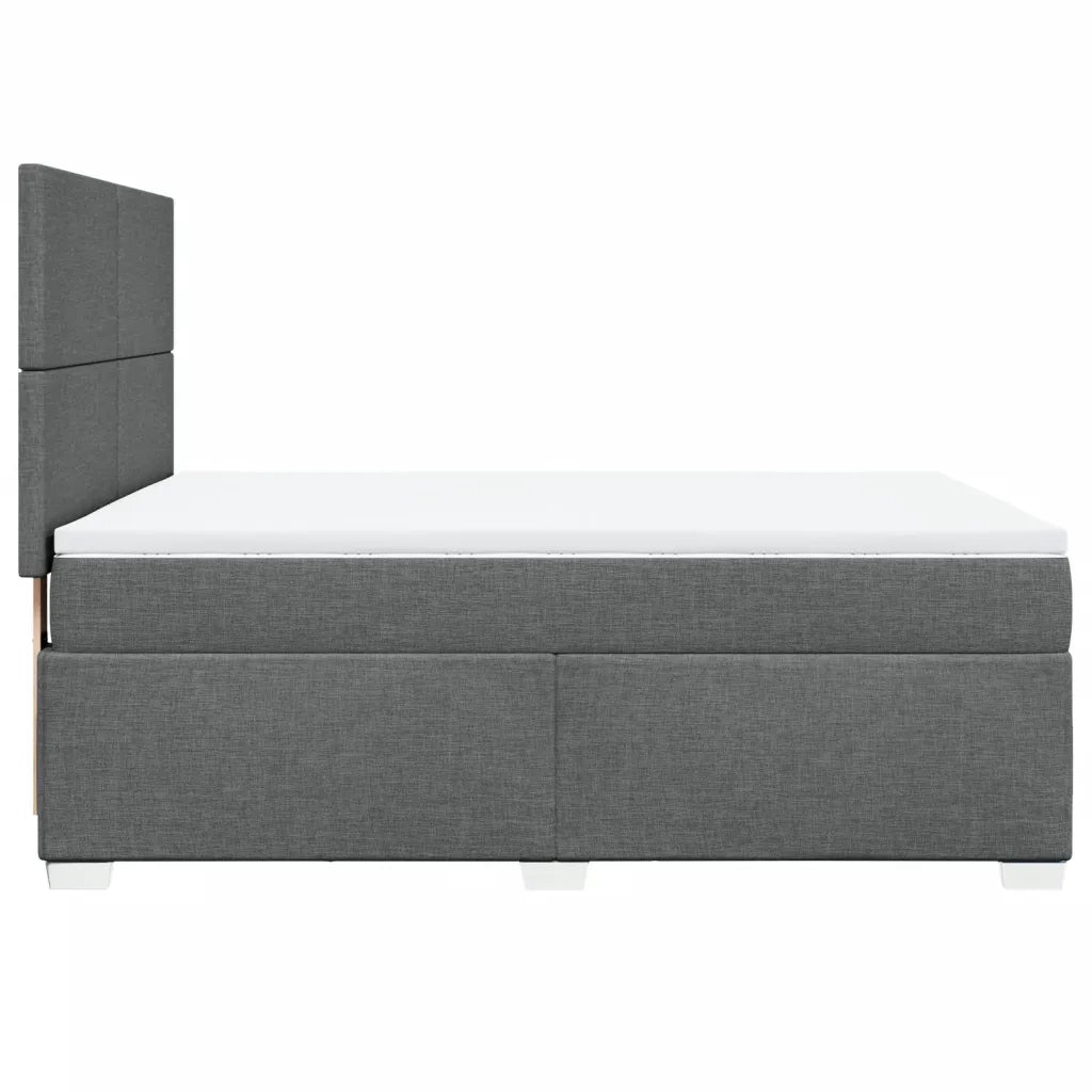 Giroletto a Molle con Materasso Grigio Scuro 140x190 cm Tessuto 3290477