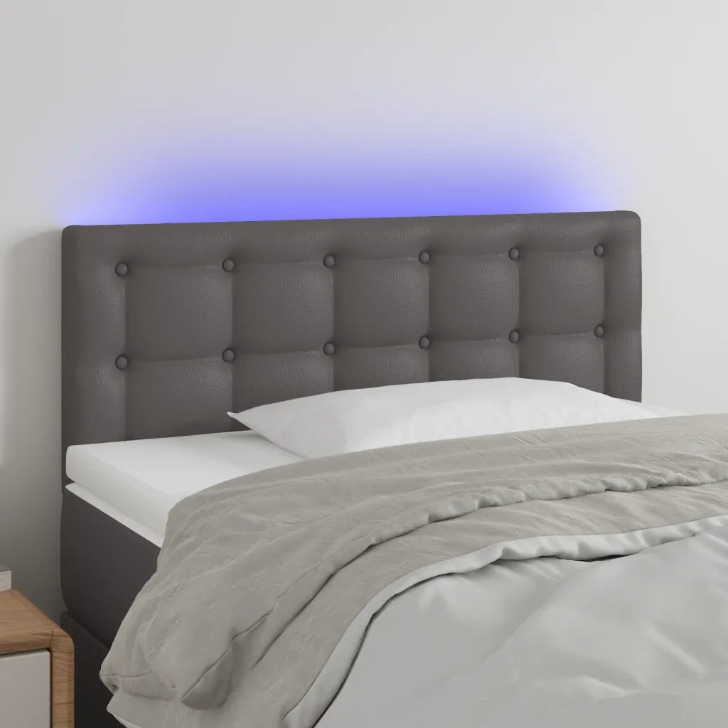 Testiera | Testata Grigio a LED 90x5x78/88 cm in Similpelle