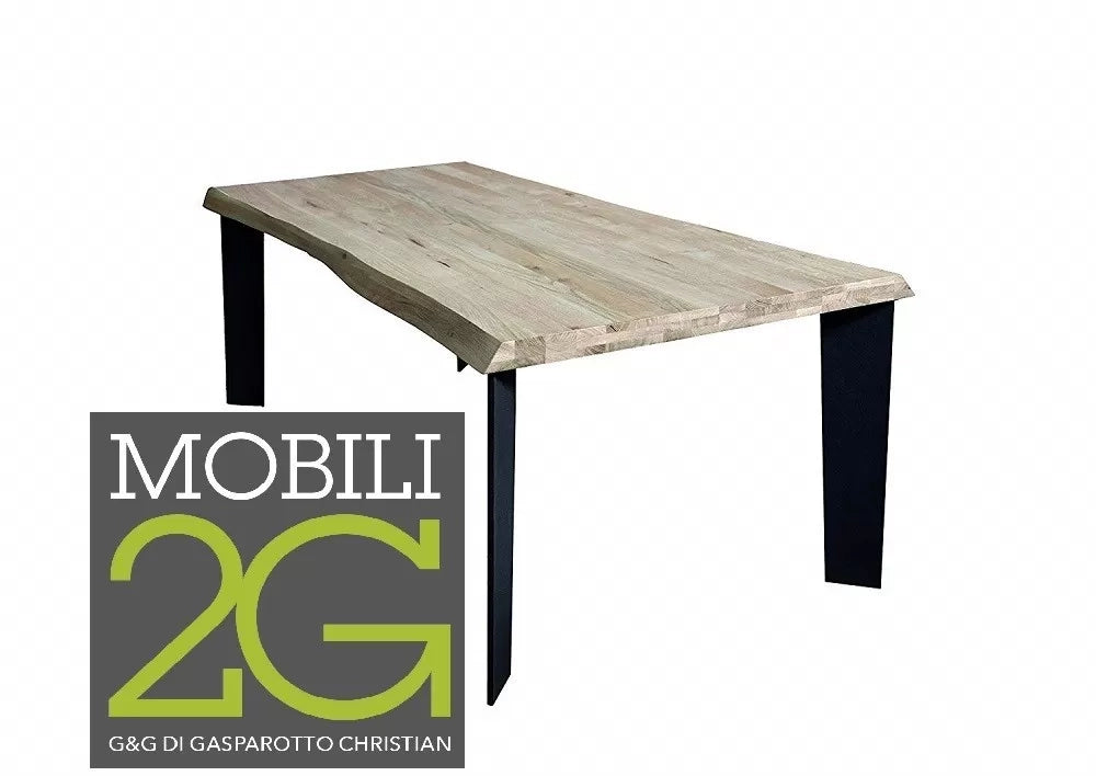 Tavolo massello nodo aperto 160x90 sp. 6 cm  fisso (789) - Mobili 2G