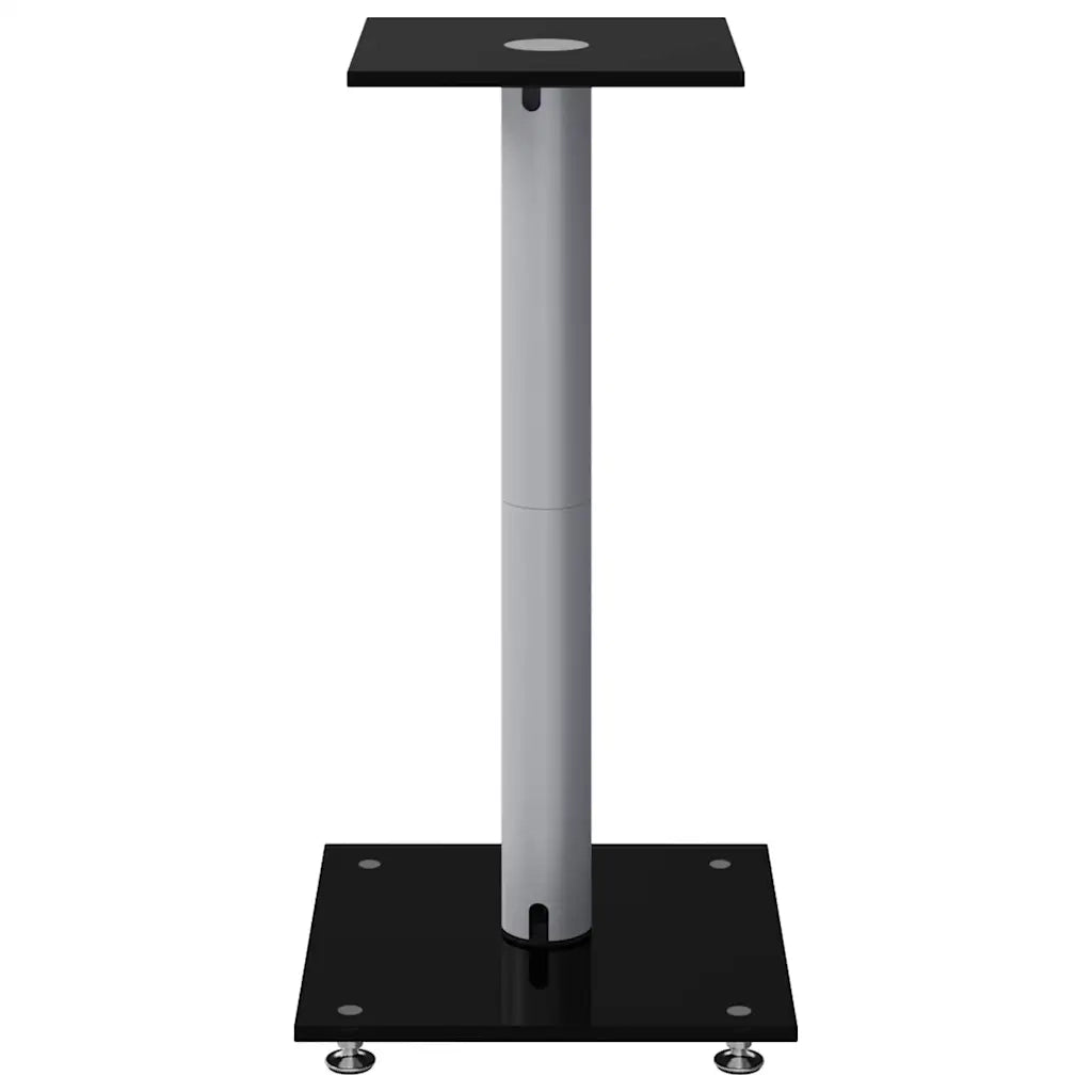 Pedane Casse 2 pz Nero Argento Vetro Temperato Design 1 Pilastro CFW3196687
