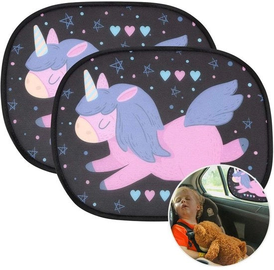 Schiaccianti auto - Protezione UV - Kit auto per bambini - 2 pezzi - Adesivo auto - 44x36CM - Protezione contro irritazioni cutanee - Kit per l'occhialato auto