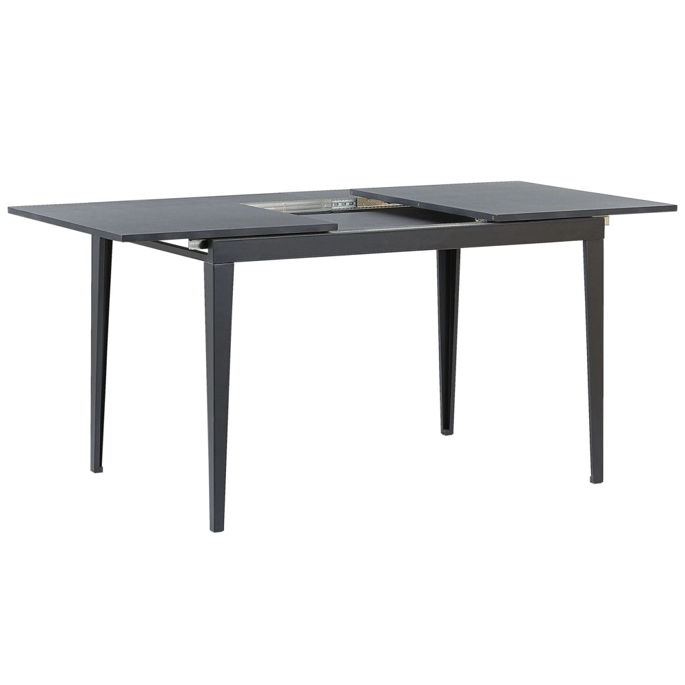 Tavolo allungabile da pranzo gambe in acciaio Nero 120/160 x 80 cm meccanismo a farfalla design senza tempo
