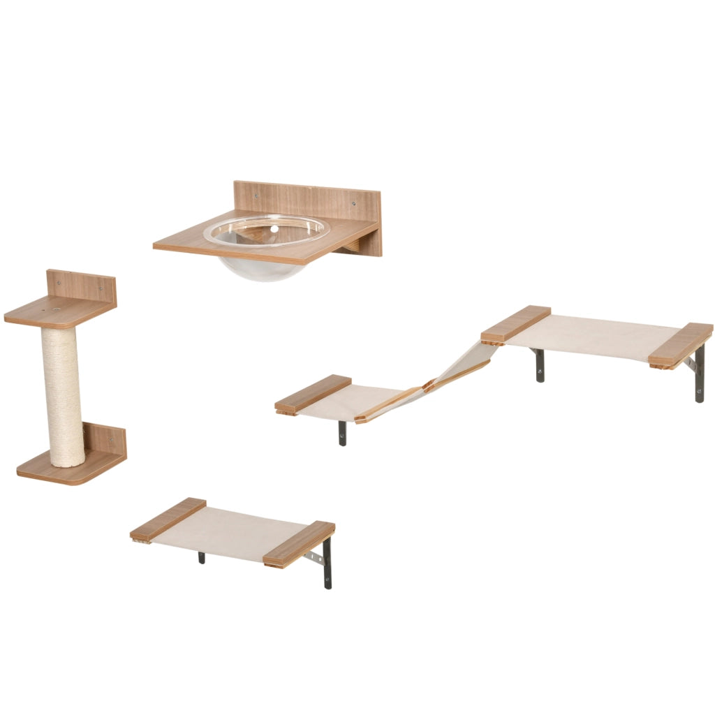Struttura per arrampicata gatti ¨C zephmum ¨C marrone chiaro 4 pezzi