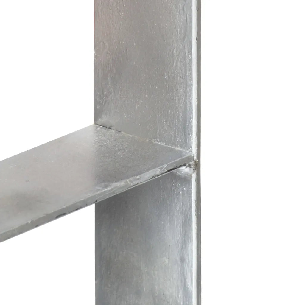 Picchetti per Recinzione 2 pz Argento 8x6x60 cm Acciaio Zincato 145296