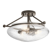 Lampada A Soffitto Contemporanea Belle Acciaio Bronzo Antico Vetro 3 Luci E14
