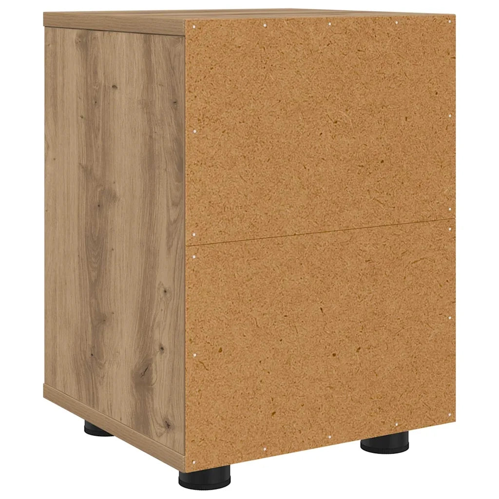 Set di 2 Comodini | Armadio da Notte | Mobiletto da notte Rovere artigianale 30,5 x 30 x 43 cm