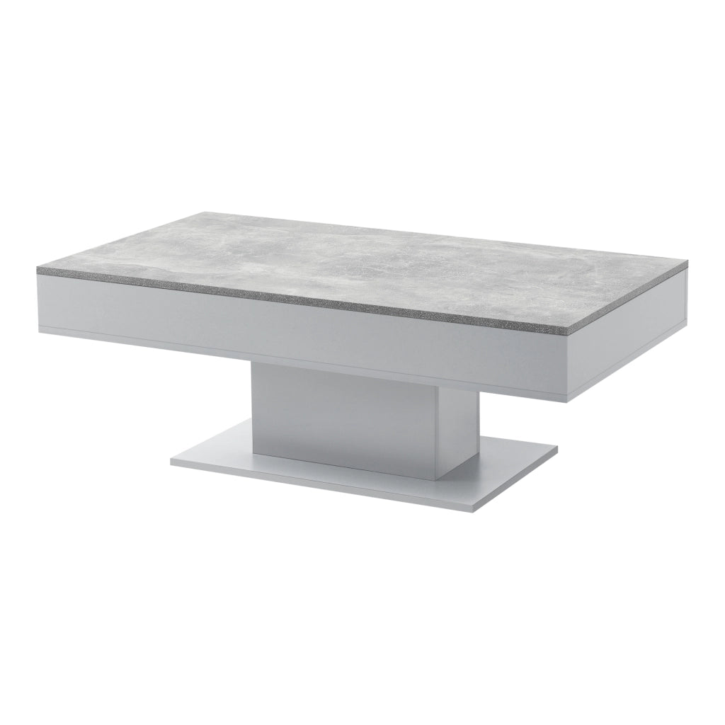 Tavolino da Salotto Lünen con Piano Scorrevole 40 x 110 x 60 cm Grigio / Effetto Cemento [en.casa]