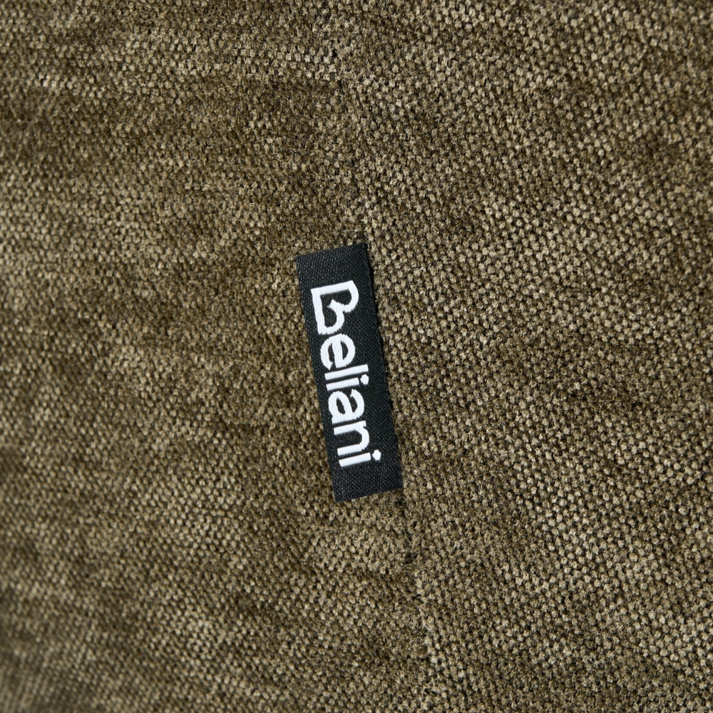Poltrona grigio chiaro e verde scuro in ciniglia con base girevole in acciaio seduta rigida per soggiorno stile scandinavo moderno