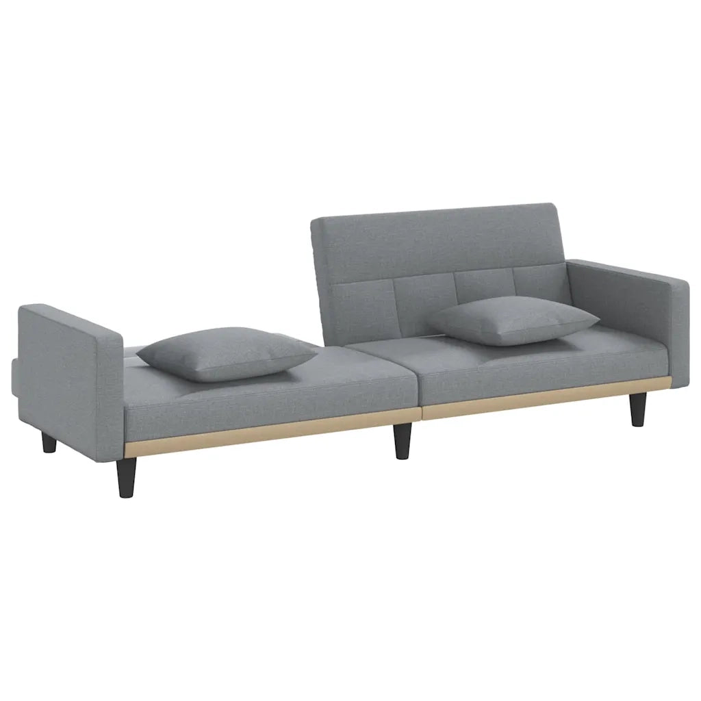 Divano letto | Sof¨¤ letto | Letto singolo con Cuscini Grigio Chiaro in Tessuto
