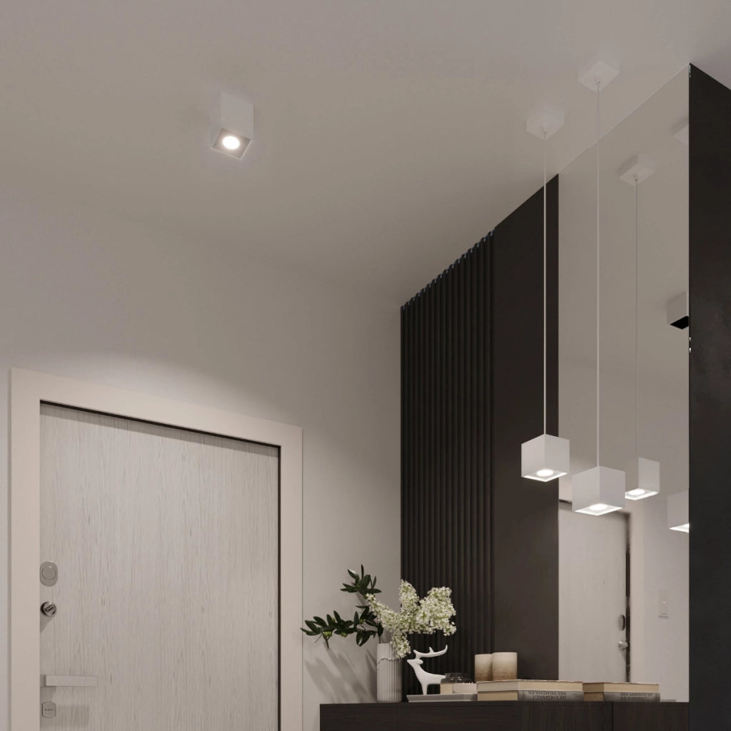 Lampada da parete moderna in alluminio bianco Quad Deep Space 2x GU10 LED Max 10W