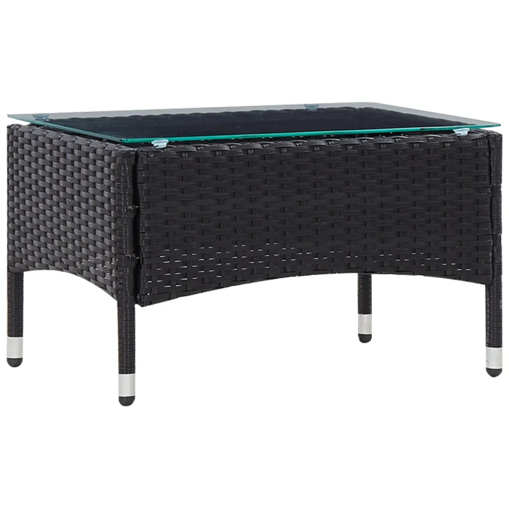 Set Divani da Giardino 5 pz | Set Salotto da Giardino con Cuscini in Polyrattan Nero