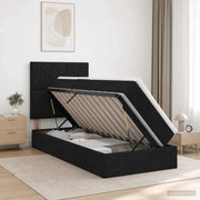 Letto con contenitore LED e materasso Nero 100 x 200 cm Tessuto 3459989