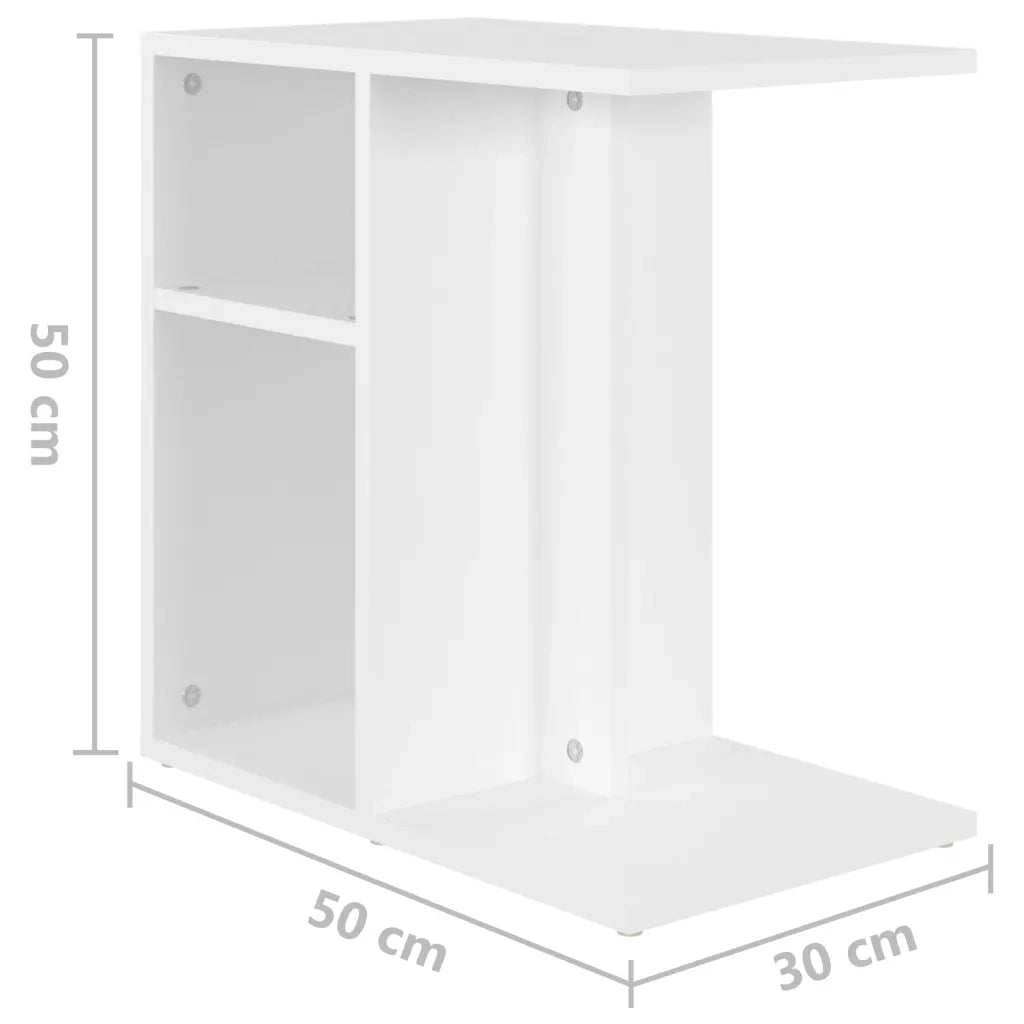 Tavolino Bianco 50x30x50 cm in Legno Multistrato 803020