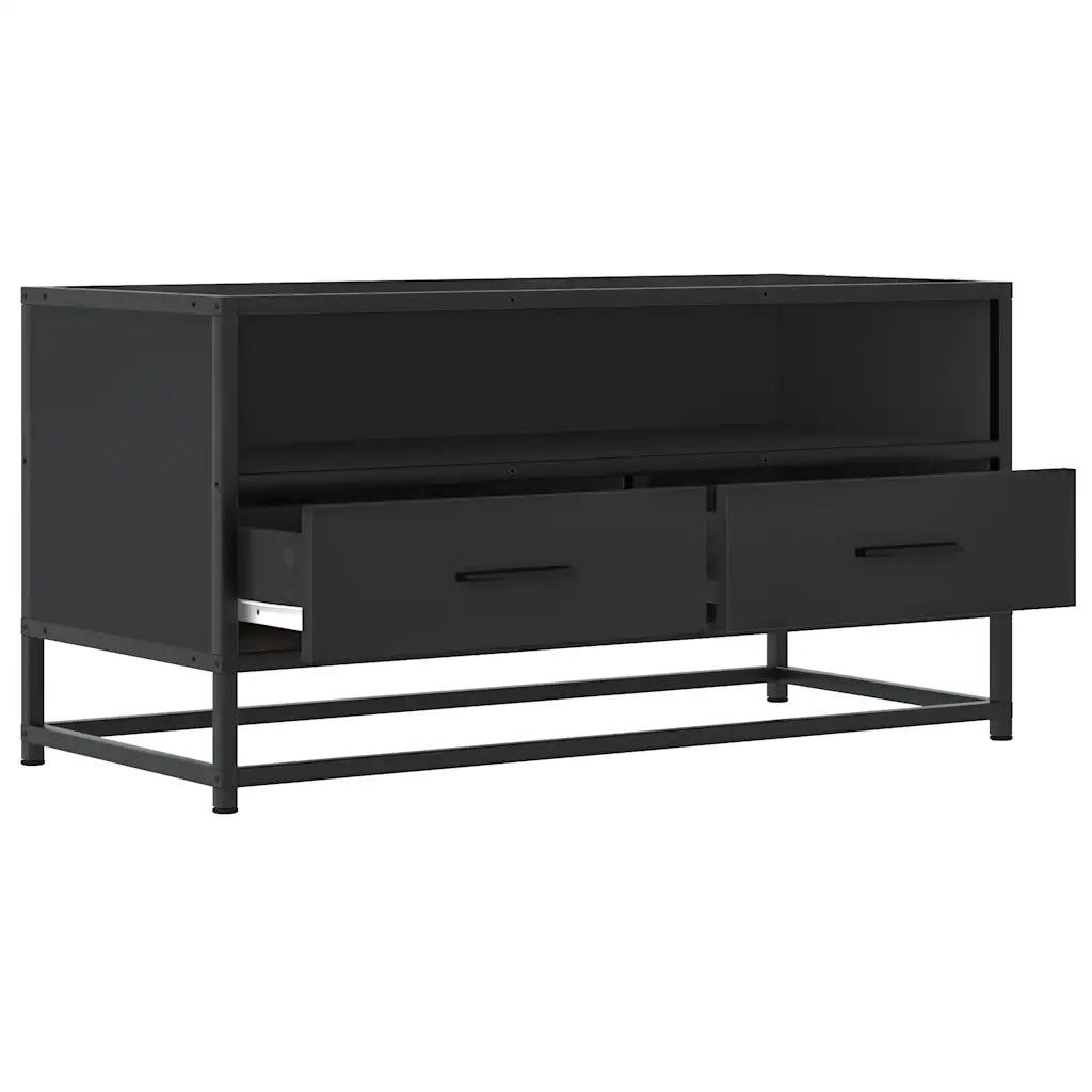 Mobile TV Nero 80x34,5x40 cm in Truciolato Metallo 848809