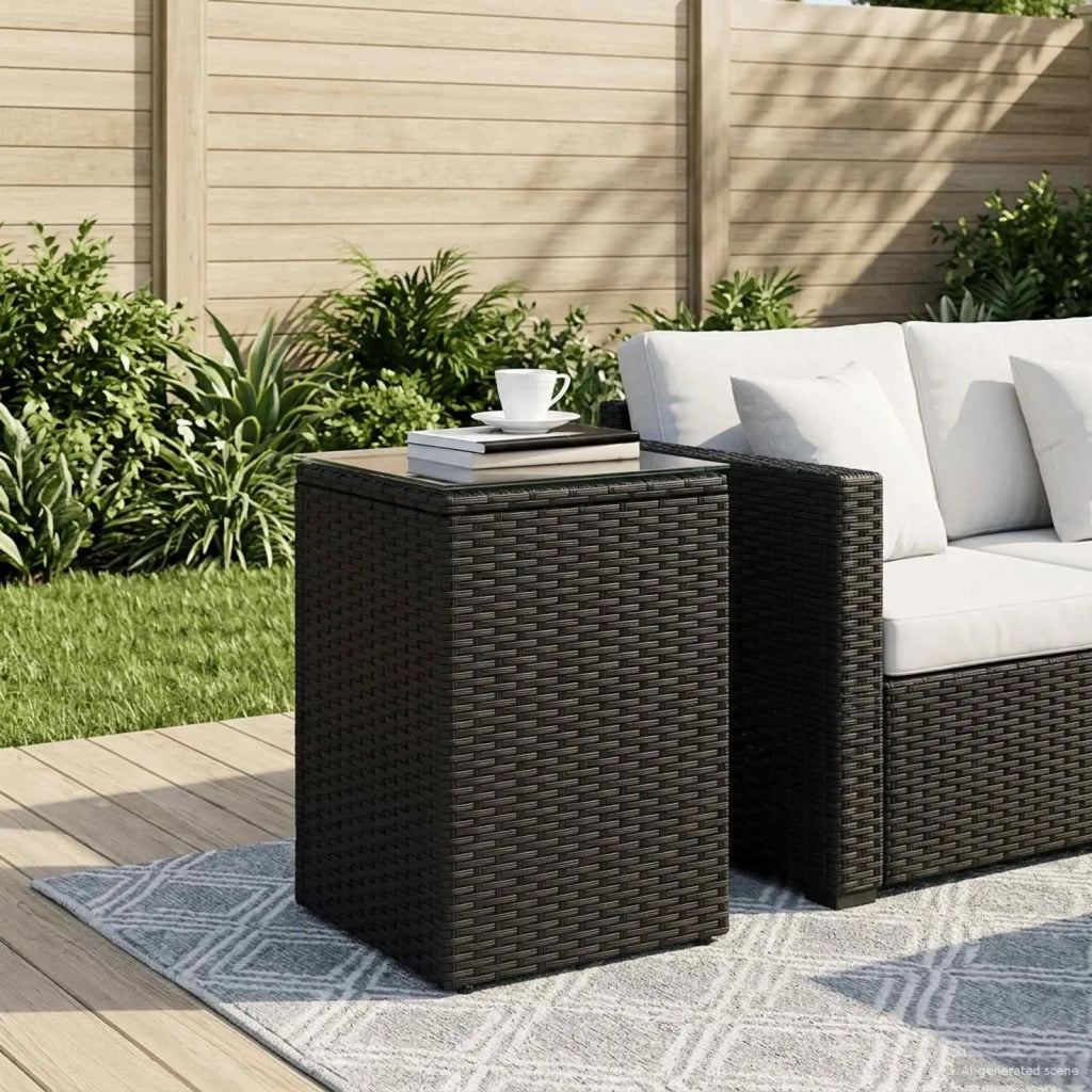 Tavolo laterale Nero polyrattan