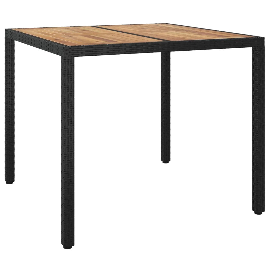 Set da Pranzo da Giardino 5 pz Nero con Cuscini in Polyrattan