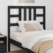 Testiera per Letto-Testata-Testiera Decorativa Nera 96x4x100 cm in Legno Massello di Pino 780519