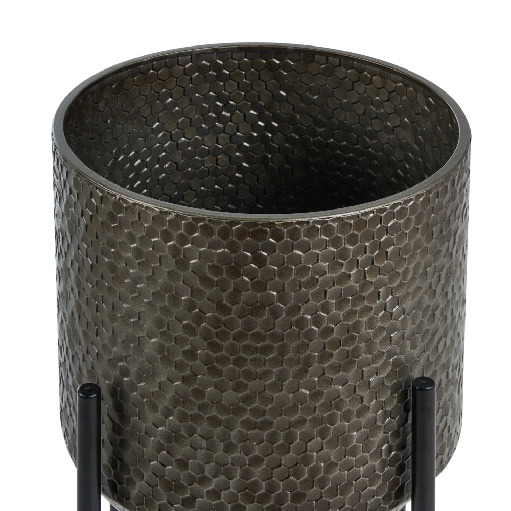 Portavasi in ferro nero, 34 x 34 x 62 cm, per interni, in metallo, stile industriale, per il soggiorno