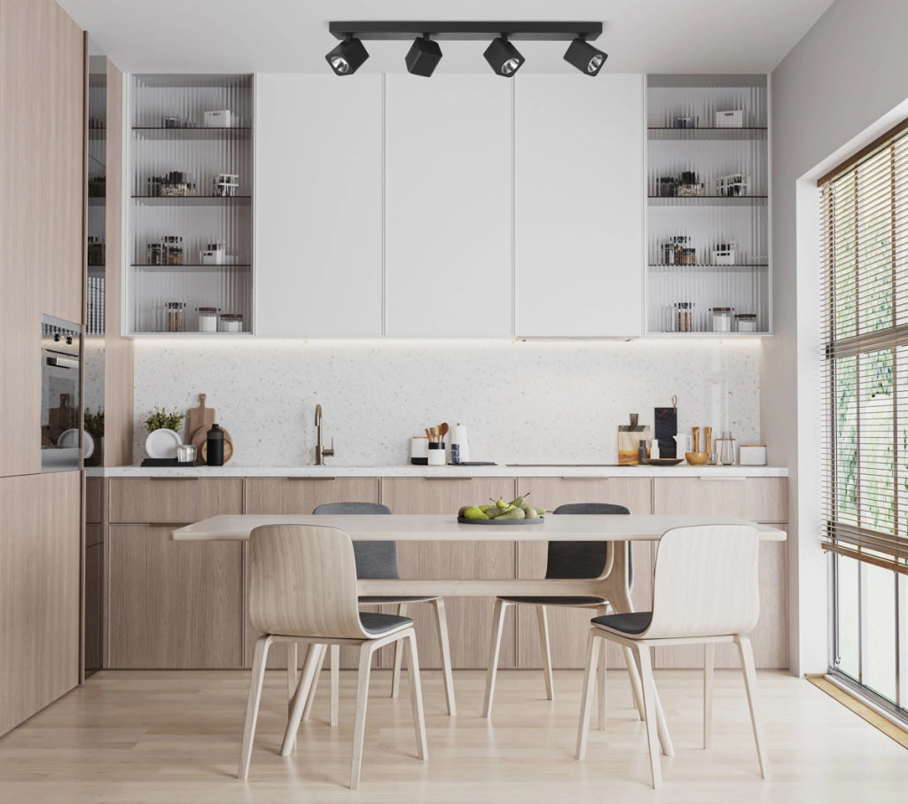 Spot soffitto moderno 4 luci nero orientabile LED 20W Italux