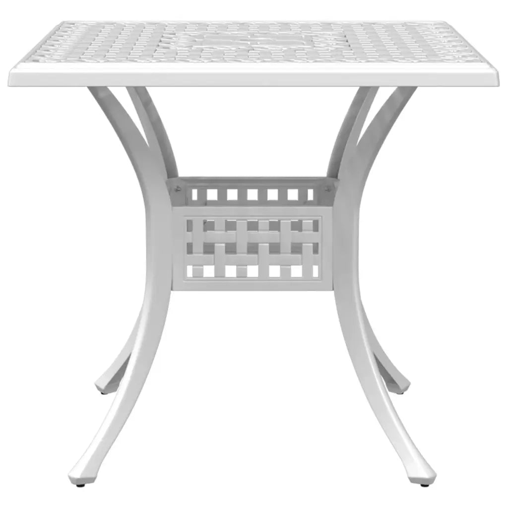 Tavolo da Giardino Bianco 80x80x75 cm in Alluminio Pressofuso 4002813