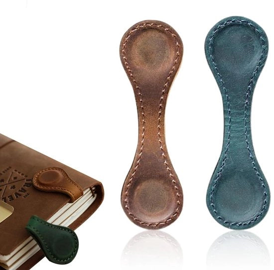 Accessori di lettura magnetici in pelle - Bladwijzers retrò - Accessori di lettura vintage - Manufatti artigianali - Materiale ricondizionato in pelle