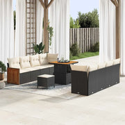 Set Divano da Giardino 12 pcs Nero e Crema polyrattan 3365225