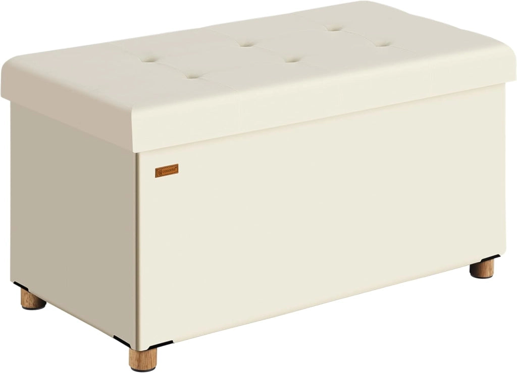 ® Panca Contenitore in Velluto con Piedini Cassapanca 76 cm Carico Max 300kg Pouf Baule Portaoggetti Soggiorno Camera da Letto Corridoio