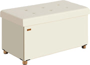 ® Panca Contenitore in Velluto con Piedini Cassapanca 76 cm Carico Max 300kg Pouf Baule Portaoggetti Soggiorno Camera da Letto Corridoio