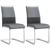 Sedia da pranzo con schienale ergonomico e piedini protettivi in metallo - grigio