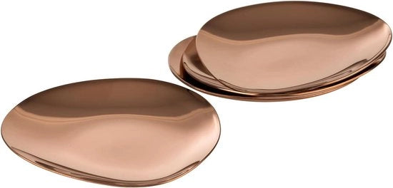 Set di 4 bordoni in acciaio inossidabile PVD trattato - 9 x 9 cm - altezza 1 cm - finitura a coperchio