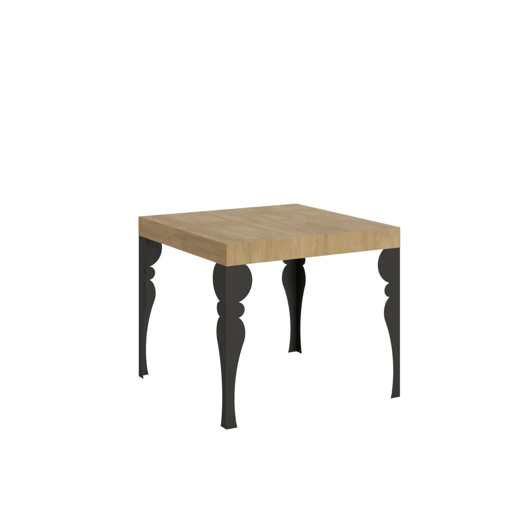 Tavolo allungabile 90x90/246 cm Paxon Quercia Natura telaio Antracite