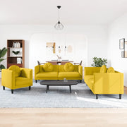 Set di Divani 3 pz con Cuscini Giallo in Velluto 3209253
