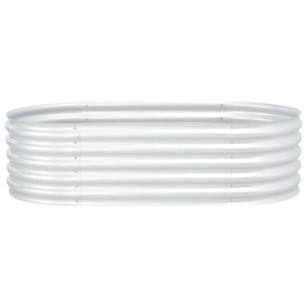 Fioriera rialzata piante fiori giardino 160 x 80 x 44 cm acciaio zincato argento 02_0001004