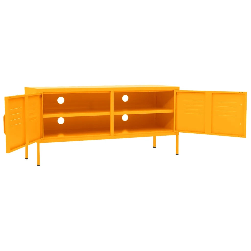 Mobile TV-Credenza TV-Console TV Giallo Senape 105x35x50 cm in Acciaio 244361