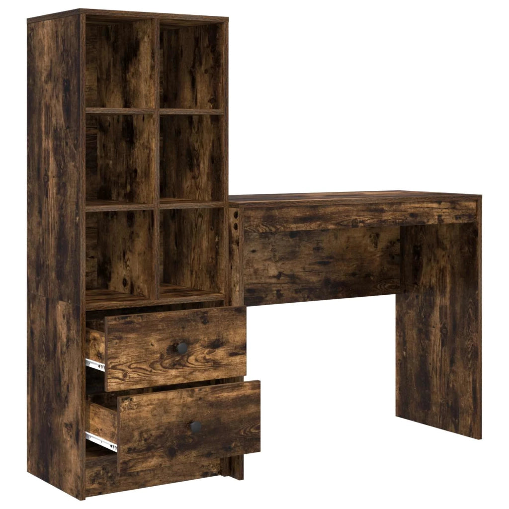 Scrivania con cassetto con lo scaffale 2 pcs Rovere fumé 3337325