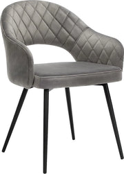 Sedia da pranzo in tessuto grigio fluo - sedile stoffato - stilezza per la sedia - design elegante - 57 cm x 56 cm x 77 cm