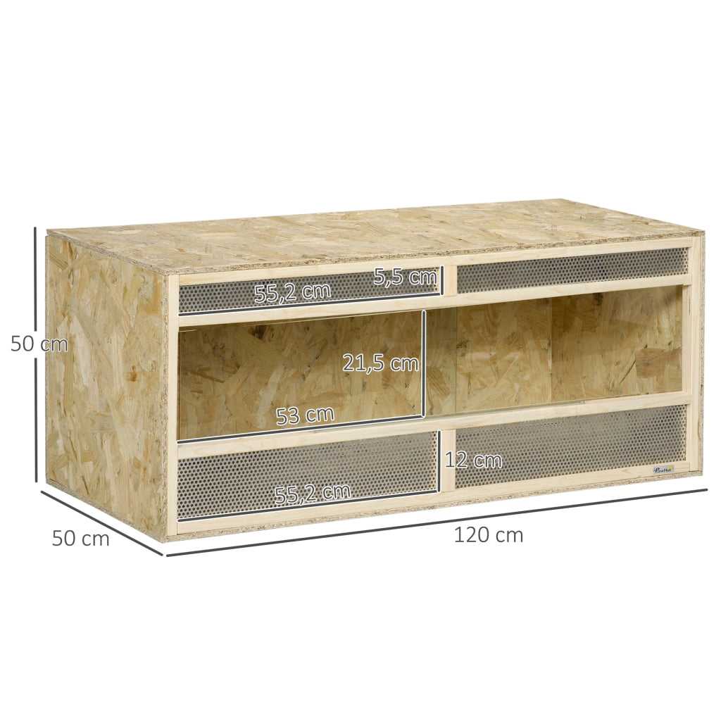 Terrario in Vetro per Rettili e Anfibi ¨C Xylo ¨C Porte Scorrevoli con Griglie Aerazione 120x50x50cm