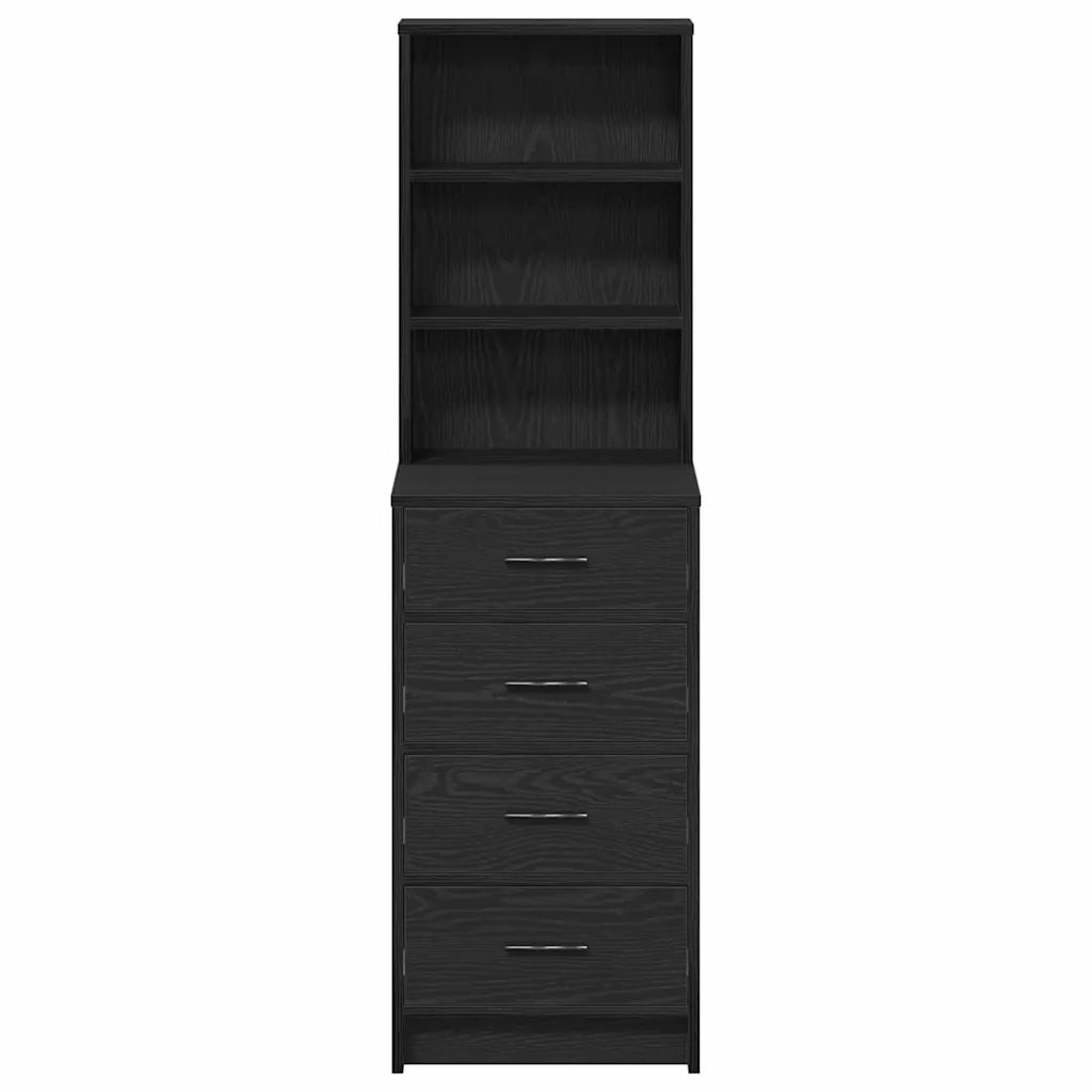 Credenza-Buffet-Armadio da cucina Rovere nero 40 x 41 x 135 cm Legno multistrato