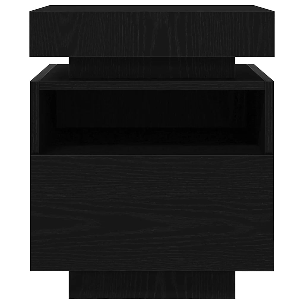 Comodino | Armadio da Notte | Mobiletto da notte con cassetto Rovere Nero 40 x 39 x 48,5 cm
