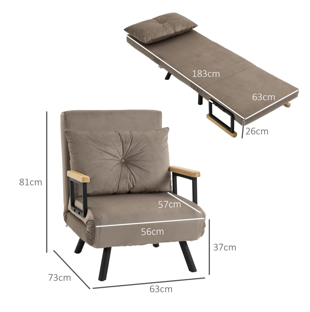 Poltrona letto grigio chiaro con schienale regolabile