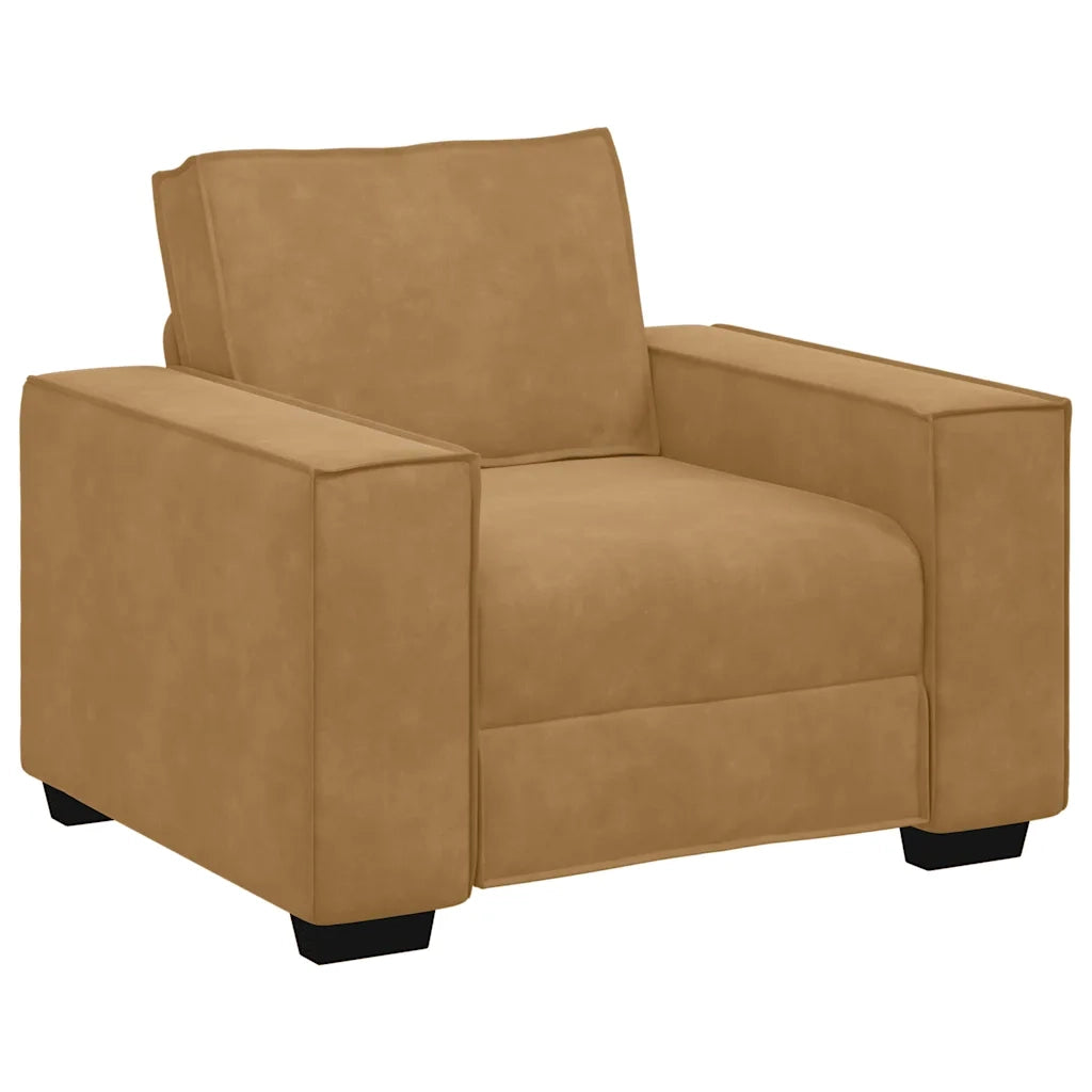 Set di Divani 3 pz con Cuscini Marrone in Velluto 3324625