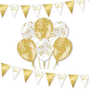 Set di palloni con decorazione da festa - palloni 30 cm - adatto all'elio - corda da bandiera 10 metri - alta qualità - decorazione da festa