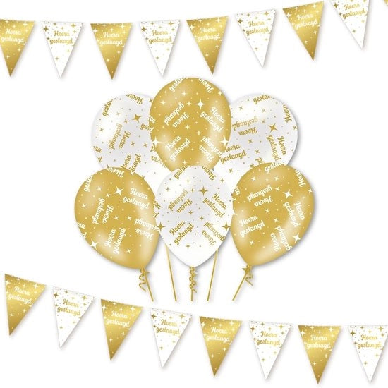 Set di palloni con decorazione da festa - palloni 30 cm - adatto all'elio - corda da bandiera 10 metri - alta qualità - decorazione da festa